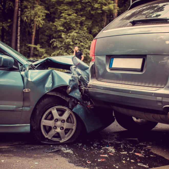 Photo of a total loss car accident